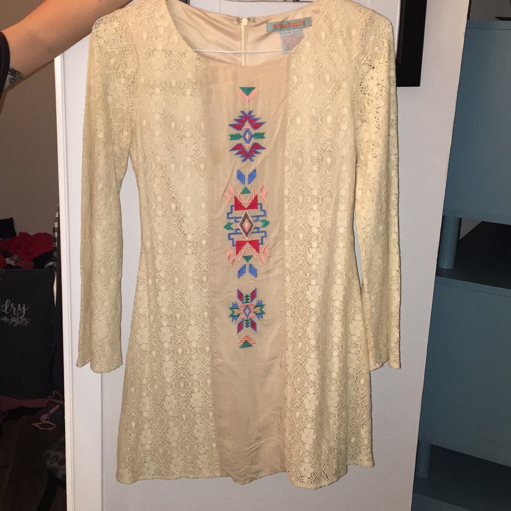 Boho lace Aztec design dress